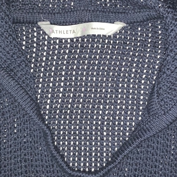 NWOT Athleta Open Knit Hooded Hoodie Sweater - Navy - Size S - Picture 4 of 5